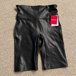 SPANX leather biker shorts NWT